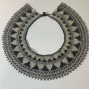 Elegant Black and White Beaded Necklace